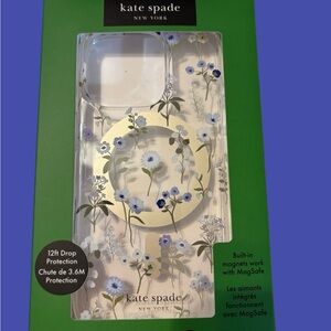 kate spade Clear Floral iPhone Case with Blue and gray floral design.